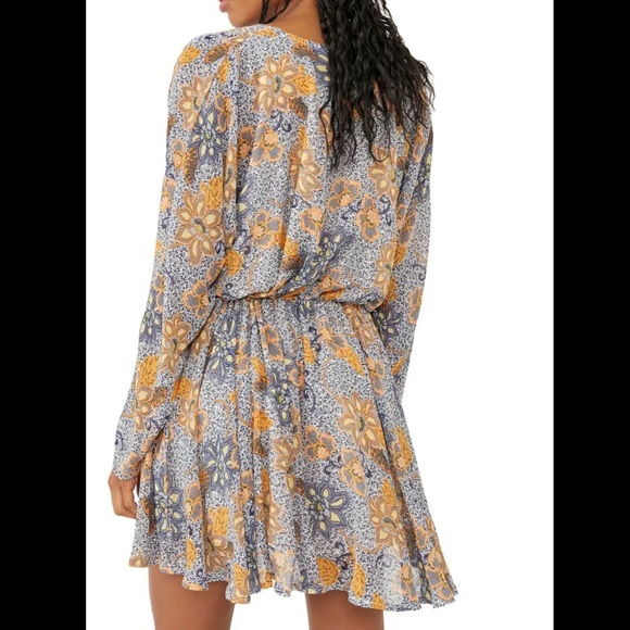 Free People Teegan Floral Long Sleeve Minidress NWT size XS - Picture 2 of 5